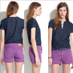 Madewell Cutoff Denim Shorts Bright Hyacinth 27